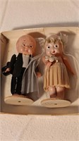2 3"Rose O'Neill Kewpie Bride and Groom Toppers.
