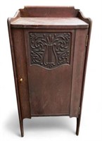 Antique Music Cabinet with Lyre Carving.