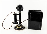 Vintage Candlestick Telephone With Transfer Box