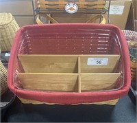 Longaberger basket w wooden divider.