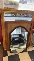 Gold framed mirror 45x33, wood picture frame,