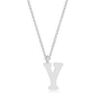 Stainless Steel Initial Capital Letter Y Necklace