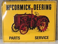 McCormick Deering Parts Service Metal Sign