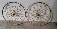 2 Iron Wagon Wheels 39"