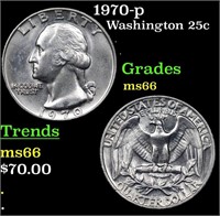 1970-p Washington Quarter 25c Grades GEM+ Unc