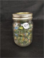 Golden Harvest Pint Jar of Marbles