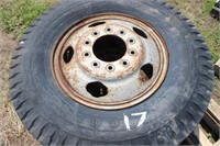 Pair of 10.00 x 20 tires and rims