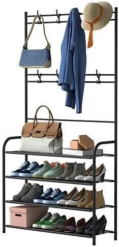 Coat Hat Rack Shoe Storage Shelf 4 Tier Rack