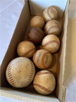 Box of leather baseballs