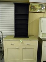 Painted White Cupboard Base with CD Rack,