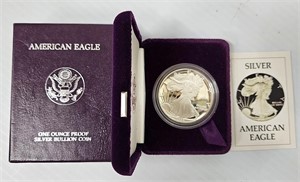 1986 American Proof Eagle Silver Dollar - COA