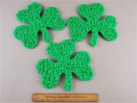 Melted Plastic Popcorn Shamrocks 10" H