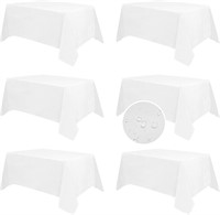 White Table Cloth Rectangle, 6pcs