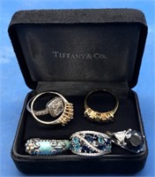 Bixby Sterling Ring + 5 Costume Rings in Tiffany