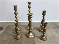 6 Brass Candle Holders