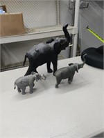 3 Elephants. Trunks up.  Large12" Tallx 13"