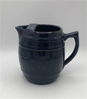 Antique Crock Cobalt Blue Barrel Pitcher