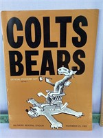 Baltimore Colts vs Bears Nov 25 1962 program