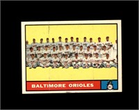 1961 Topps #159 Baltimore Orioles TC EX to EX-MT+