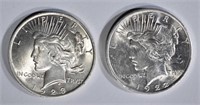 1923 & 22 PEACE DOLLARS CH BU