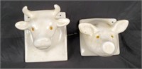 Ceramic Pig & Cow 3d Wall Decor
