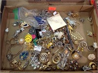 Costume jewelry including several sterling rings