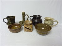 Lot of Pottery Pieces ~ Pitchers Bowls & More