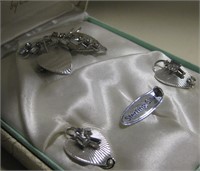 Vtg Cal-Art Sterling Silver Brooch & Earrings Set