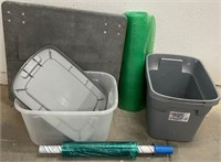 B - LOT OF STORAGE BINS, BUBBLE & PLASTIC WRAP (G4