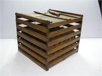 Vintage Wood Egg Basket  13x13x12 inches