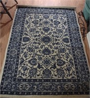 Blue and White Area Rug