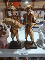 Mexican Paper-mache folk art figurines 12 1/2 in