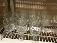 11 Vintage Glass Goblets