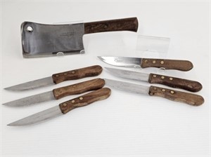 TRAMONTINA 5.25" BLADE CLEAVER -CANAC STEAK KNIVES