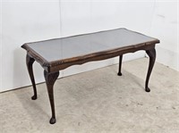 SOLID WALNUT GLASS TOP COFFEE TABLE