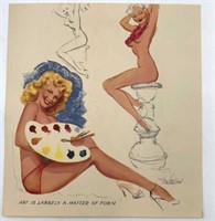 Jerry Thompson Studio Sketches Pin Up Girl