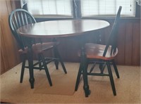 Wooden Drop Leaf Table & Matching Chairs