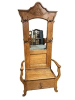 OAK HALL TREE WITH LIFT SEAT