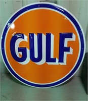 Metal Gulf Sign, Reproduction 23.5