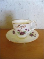 Violets cup and saucer