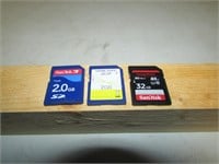 Lot of Three Memory Cards 36GB worth of memory