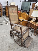 Antique Gendron Wheel Co. Cane Back Wheel Chair