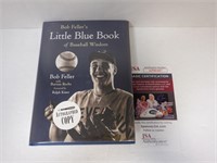 BOB FELLER SIGNED AUTO LITTLE BLUE BOOK JSA COA