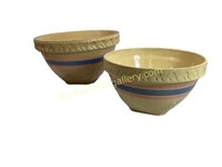 Two Rainbow Banded Batter Bowls