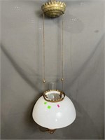 Antique Hanging Light with White Shade
