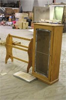 Quilt Rack & Glass Cabinet With (5) Shelves,