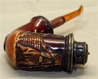 pipe w/brass collars and dome, signed FB, with