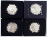 US UNCIRCULATED SILVER EAGLE LOT OF 4