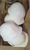 4 PC WHITE HARD HATS