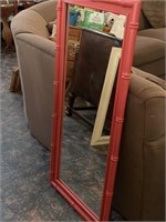 Large Painted Bamboo-Look Mirror